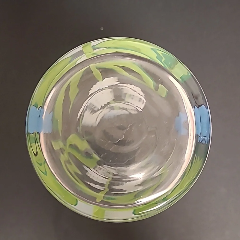 Handpainted Floral Vase with Butterflies